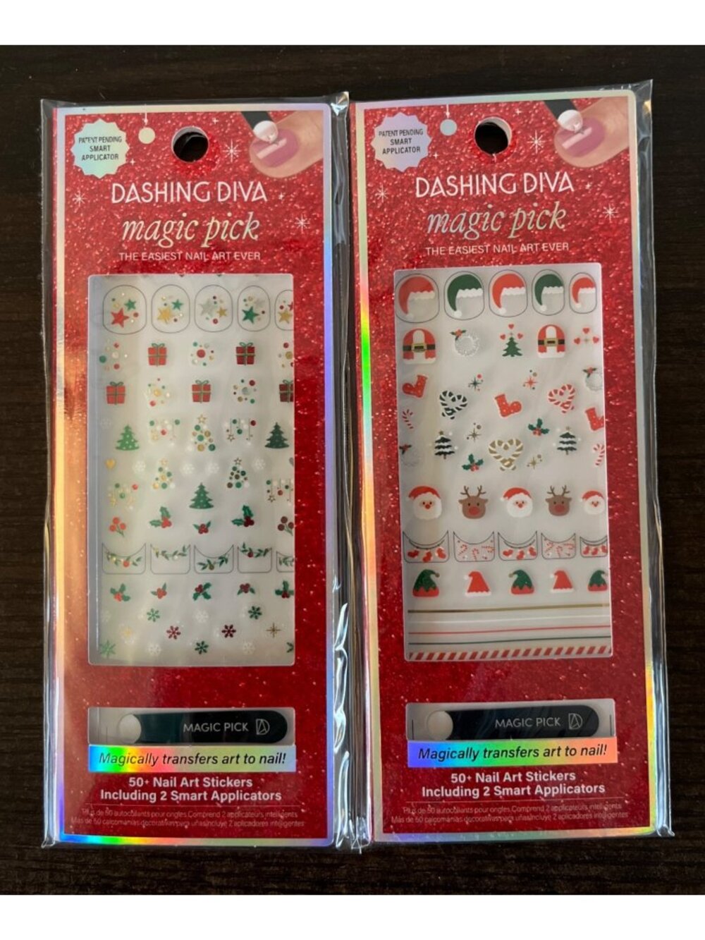 NIP Dashing Diva Magic Pick Nail Art Under The Tree Holiday Cheers Bundle Of Two